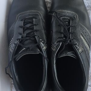 Nike Air Men Golf Shoes Black Leather Soft Spike 418535-001, SIZE US 13/ EU 47.5
